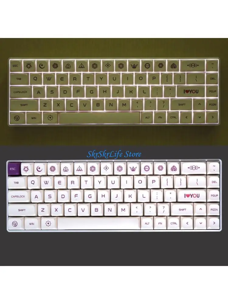 

E65E Full Set Of 137 Keycaps For 75 68 980 Layouts XDA Profile Milk Purplee PBT With Hot Sublimation Design