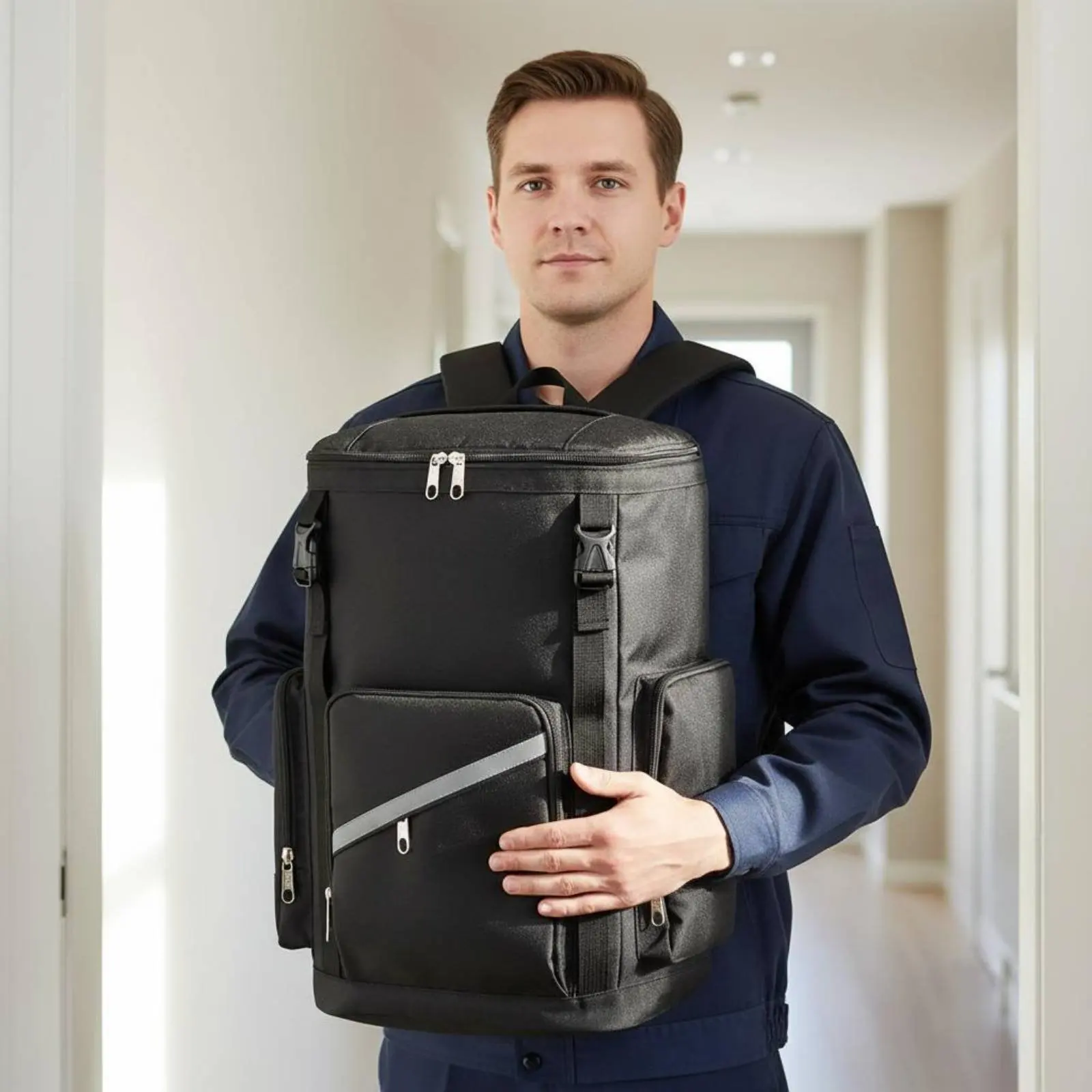 ハウスキーピングメンテナンスバックパック頑丈な1680dオックスフォード素材清掃用品オーガナイザーバックパックユーティリティバッグ軽量