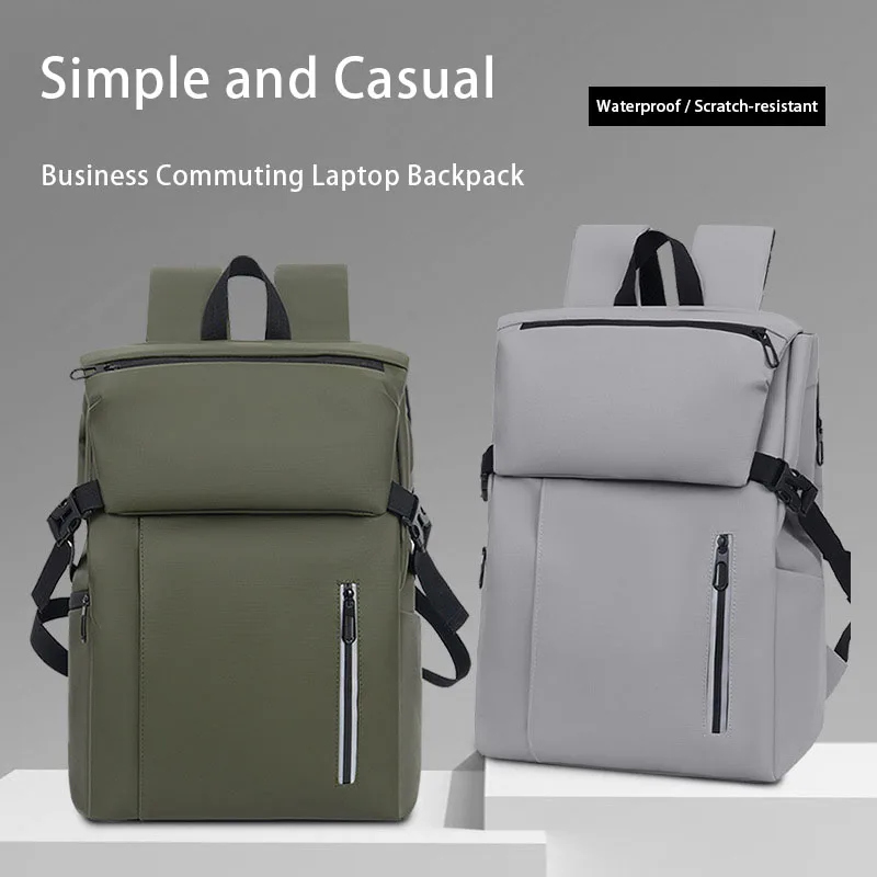 

New Backpack, Simple Casual Bag, Convenient Commuter Travel Bag, Water-Repellent Student School Bag, Unisex Laptop Bag