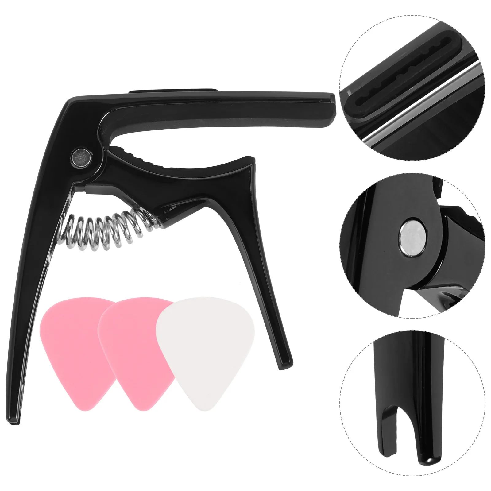 

3pcs Guitar Capo Multi-Function Sturdy Metal Acoustic Classical Zinc Alloy Lightweight Portable Tuner Clip Included for Electric