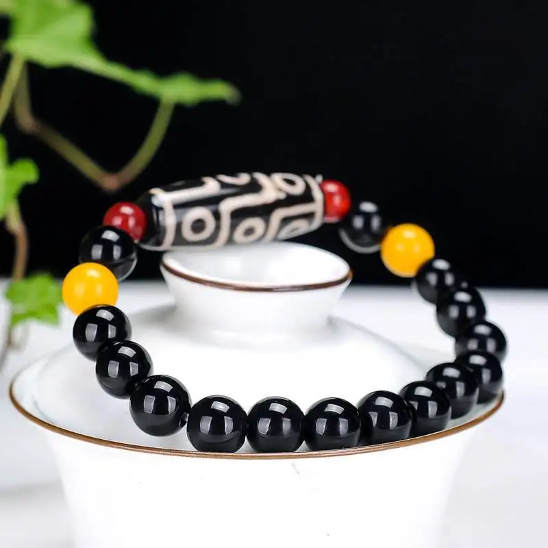 Natural Agate Nine Eyes Day Pearl Jade Bracelet Fashion Personality Jewelry Lucky Charms for Men and Women Gifts