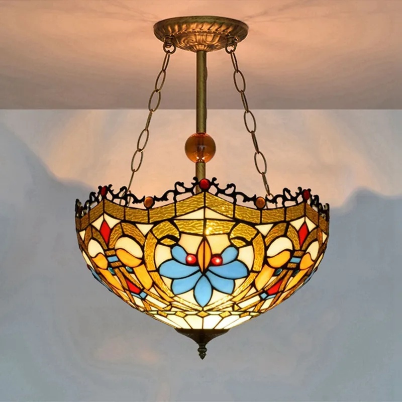 

Creative Retro Baroque Stained Glass Love Art Living Room Restaurant Bar Hotel Villa Balcony Chandeliers E27