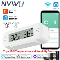 Tuya WiFi Mini temperatura humedad para hogar inteligente termómetro higrómetro aplicación remota alarma funciona con Google Home Yandex Alexa