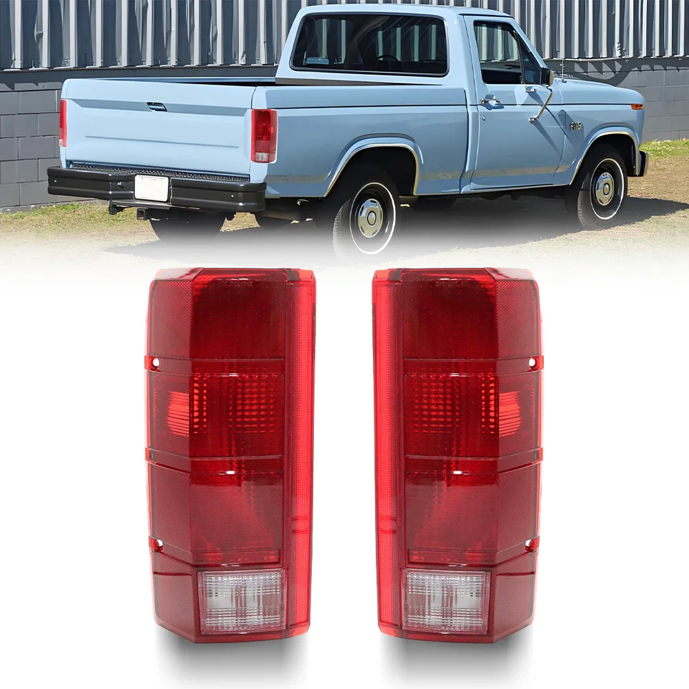 2Pcs Rear Bumper Brake Light Backup Reverse Light Tail Light Cover For 1980-1986 Ford F-150 F-250 F-350 Bronco 1980-1983 F-100
