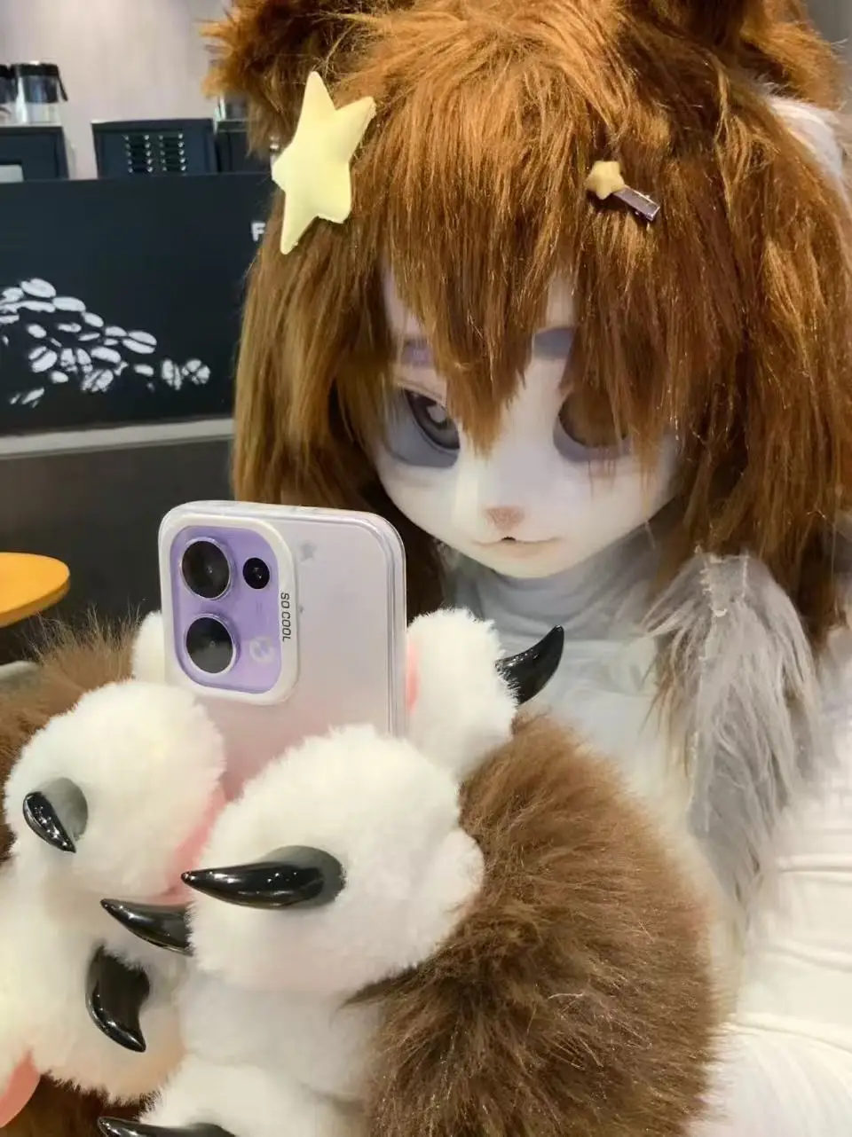 かわいい漫画コスプレ衣装手袋毛皮の着ぐるみキグルミぬいぐるみ猫の足手袋きしむ音付きキグルミコスプレ小道具子供ギフトハロウィン