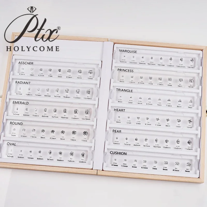 Cubic Zirconia Diamond Carat Chart Customize Comparison Chart Set Ring Size Reference All Shapes Gemstones for Jewelry Making