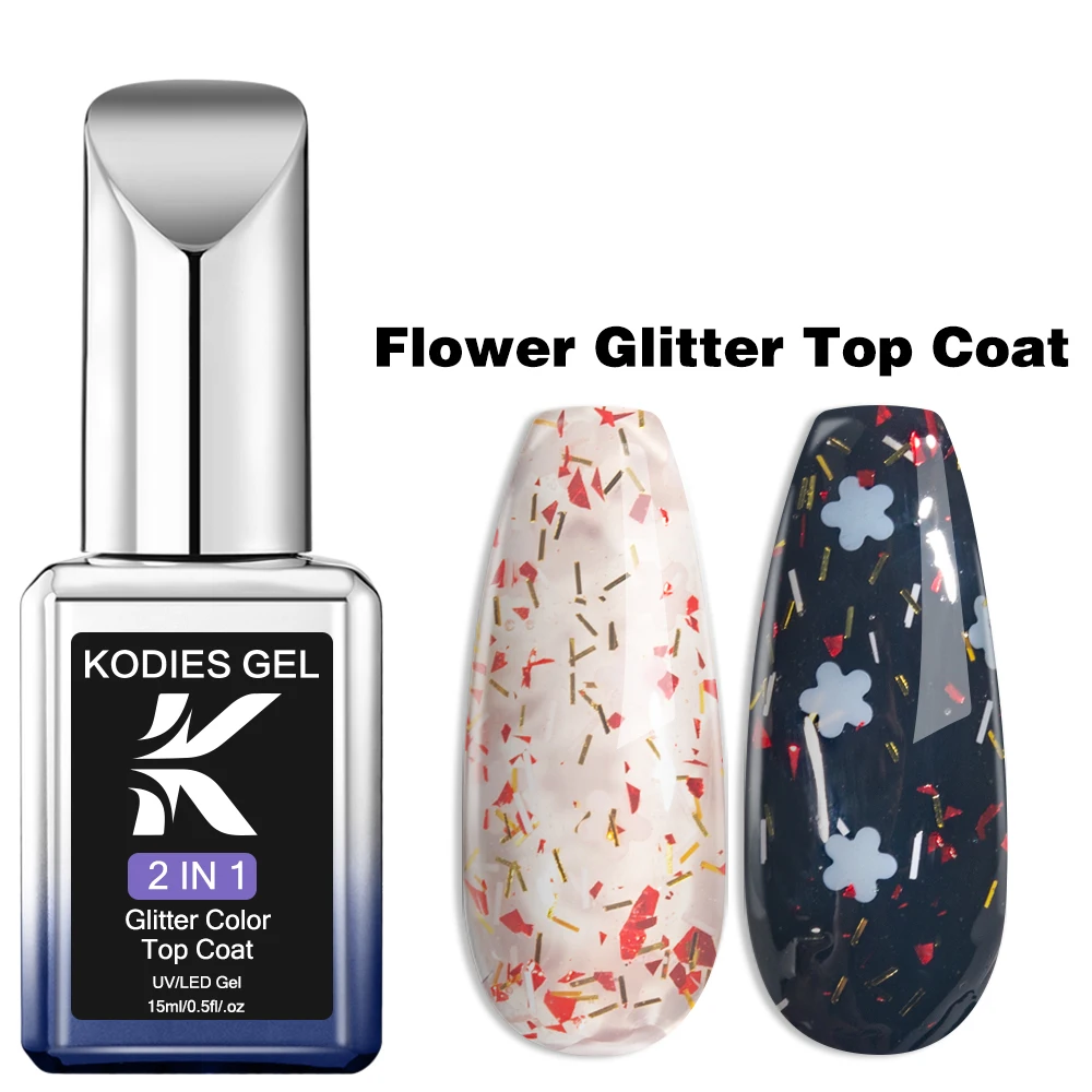 KODIES GEL Starlight Top Coat Gel-Nagellack, 15 ml, semi-permanenter UV-schimmernder Maniküre-Gel-Finish-Versiegeler, Aurora Chrome Topcoat