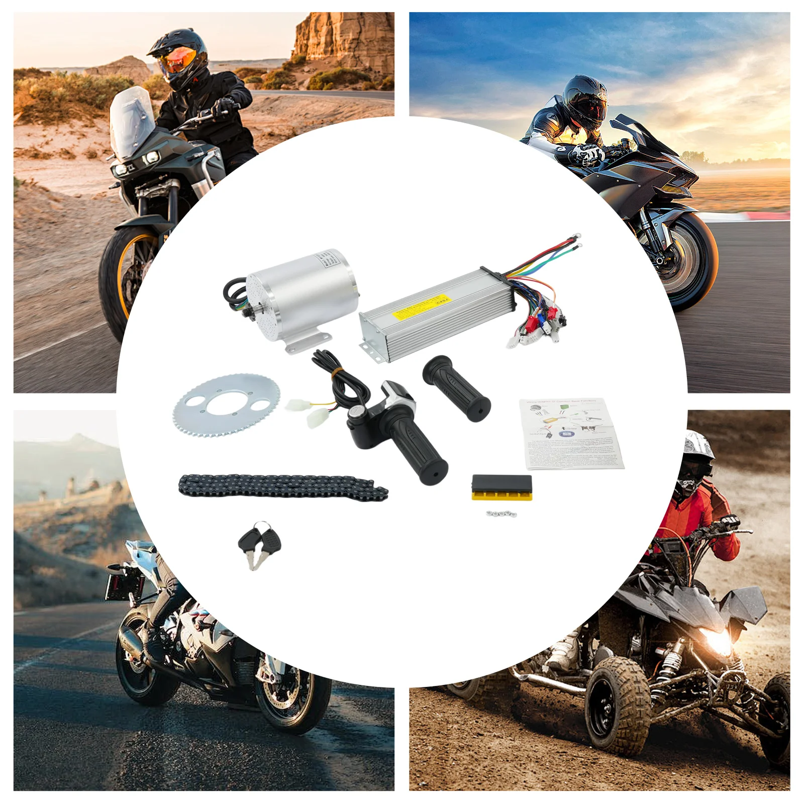 Kit motore elettrico DC senza spazzole da 2000 W 4300 giri/min Kit motore elettrico Kit di conversione bici elettrica per scooter biciclette modificate