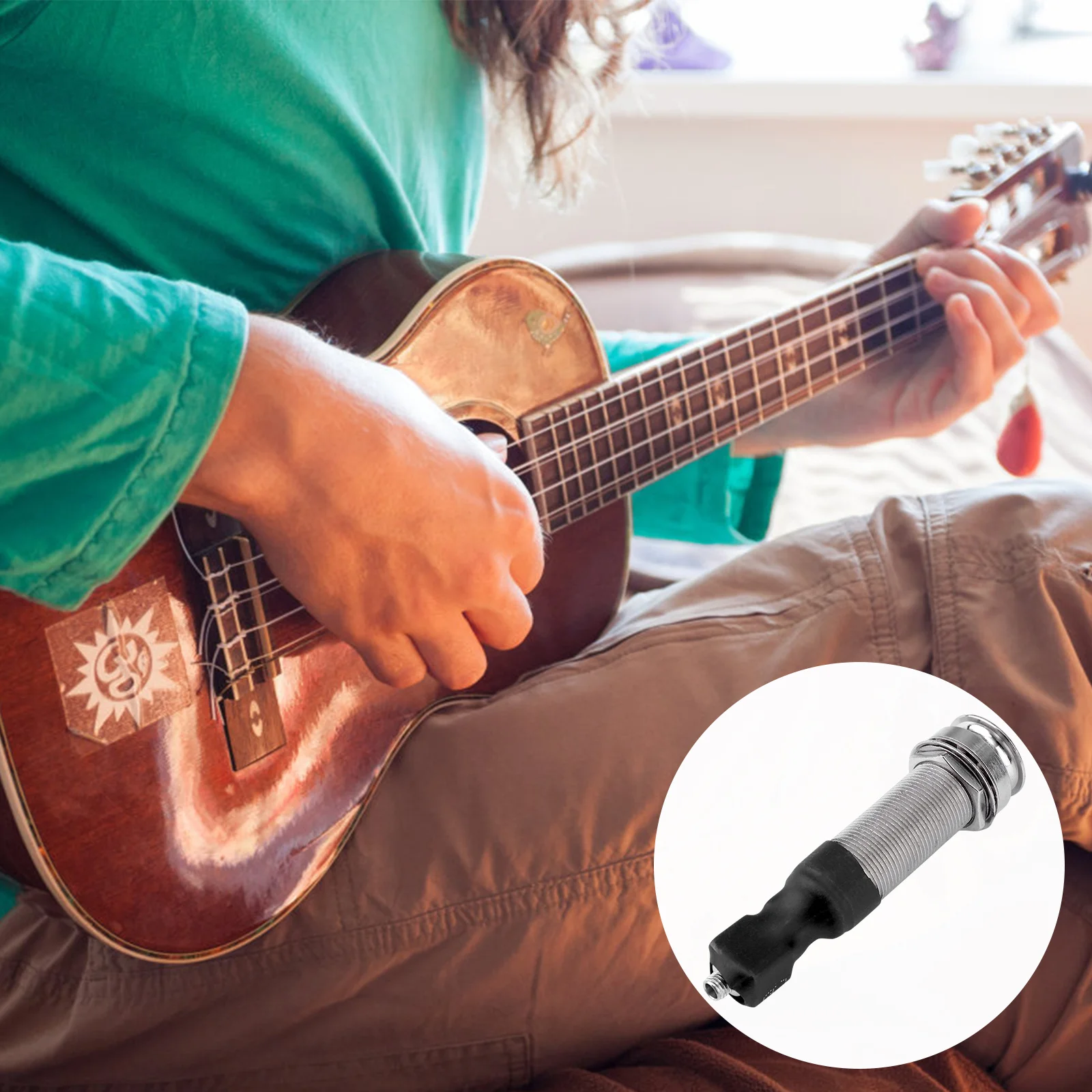 

Guitar Pickup Endpin Jack Threaded Cylinder Long Socket Output Stereo Barrel Jack Metal Durable Noise Reduction For Guitar