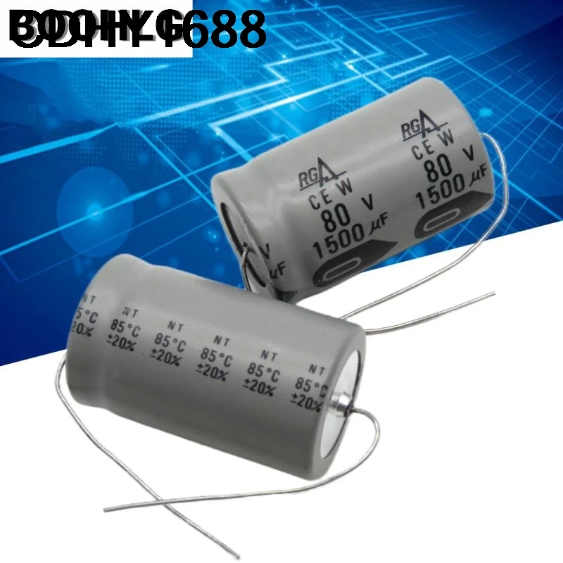 

2 шт. 1500 мкФ 80 В электролитический конденсатор с фильтром осевой полярности 80 В 1500 мкФ 25X43 мм