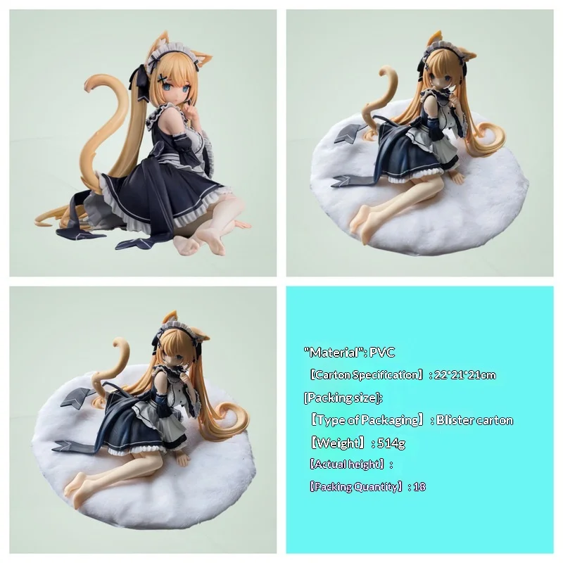 

Generic Serena Cat Girl Anime Figure Virtual VTuber Maid Outfit PVC Collectible Statue Desktop Decor Ornament Anime Game Fans