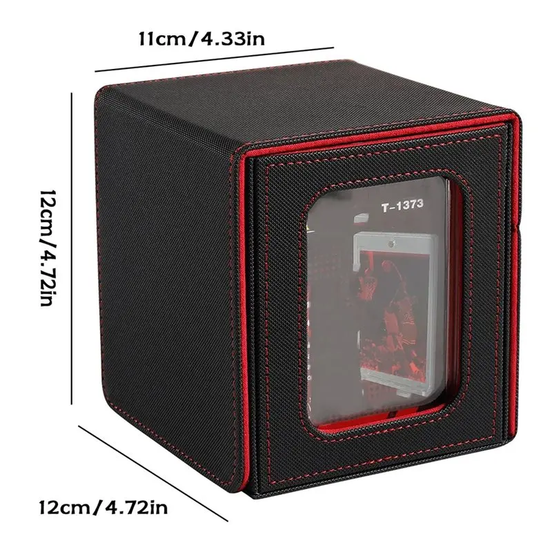 Caixa de Cartas MTG B78B em Couro com 2 Displays para Comandantes, Armazenamento de Cartas à Prova d'Água em Camadas Duplas, Capacidade para 200+ Cartas