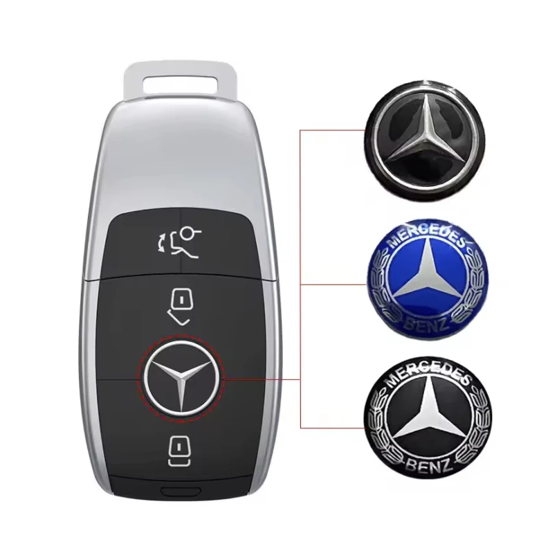 

14mm Car Key Sticker Badge Emblem Replacement For Mercedes Benz AMG C E S GLE CLC Class W205 C300 W203 W206 W108 W124 W126 W140