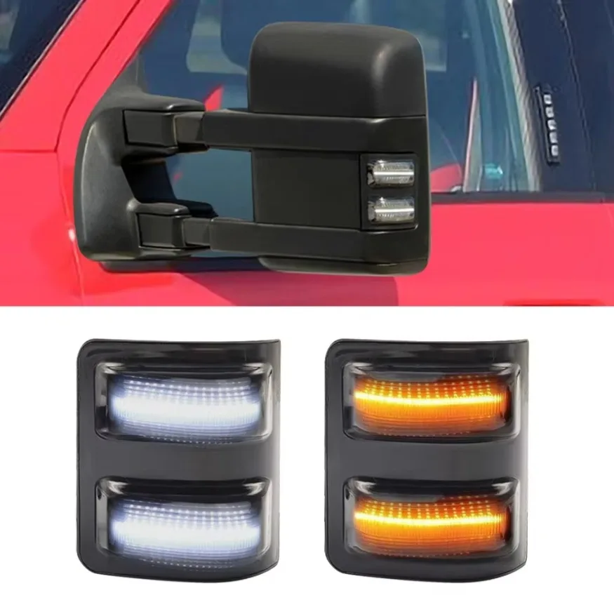 LED Lights LED Side Mirror Marker Light Fit for 08-16 Ford F250 F350 F450 Super Duty, Mirror Side Lamp Assembly 1SET