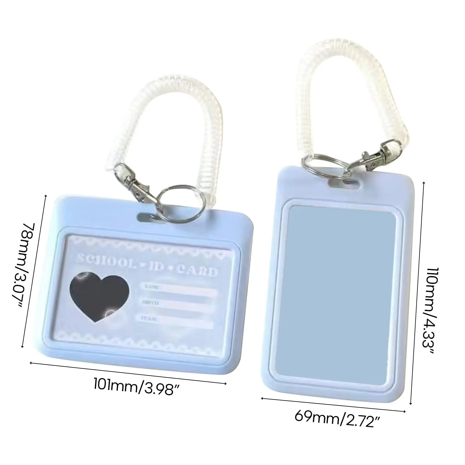 Blue Card Holder Kawaii Baby Blue Milk Photo Credit Card ID Bank Card Photo Idol Postcard Holder Bus Card Protective Accessories