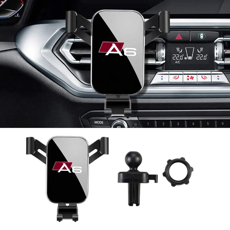 Gravity Car Phone Holder Car Air Vent Clip Mount Mobile Phone Holder For Audi A6 S6 1998 1999 2011 2012 2013 2014 2019 2020-2023