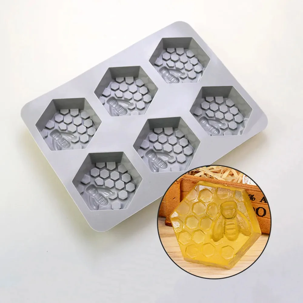 1PC 3D Bee Honeycomb Handmade Soap Silicone Mold Insect Craft Resin Molds Plaster Candle Making DIY Cake Decoration Baking Tools