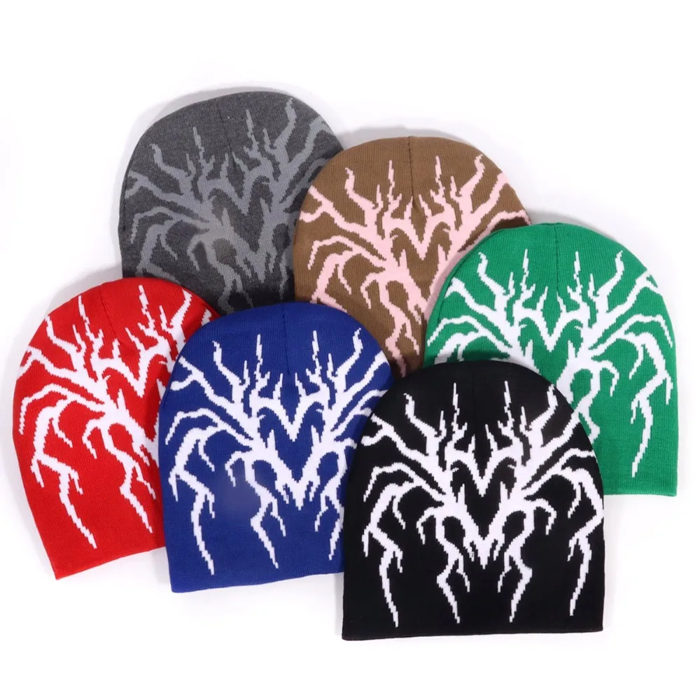 

2025 European and American Heart-shaped Large Spider Jacquard Knitted Cap Outdoor Street Hip-hop Warm Pullover Cold Cap