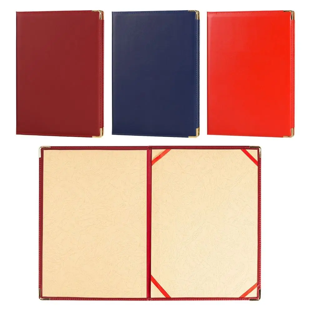 

New PU Leather Blank Folder A4 Thicken Certificate Holder File Page Folder