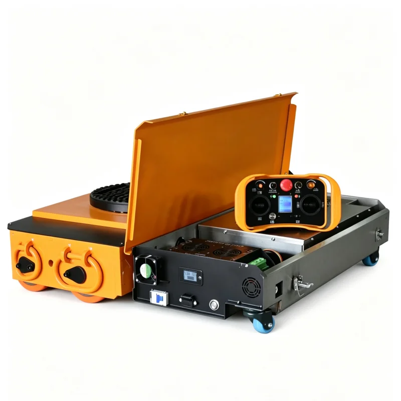 35T Heavy Duty Electric Tank Transporter Battery Powered 360 Degree Rotation Remote Control Machine Moving Skates