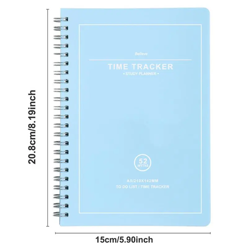 Weekly Planner Spiral Binder Notebook 52 Weeks Agenda Schedule organizer diary Journal Stationery Office School Supplies