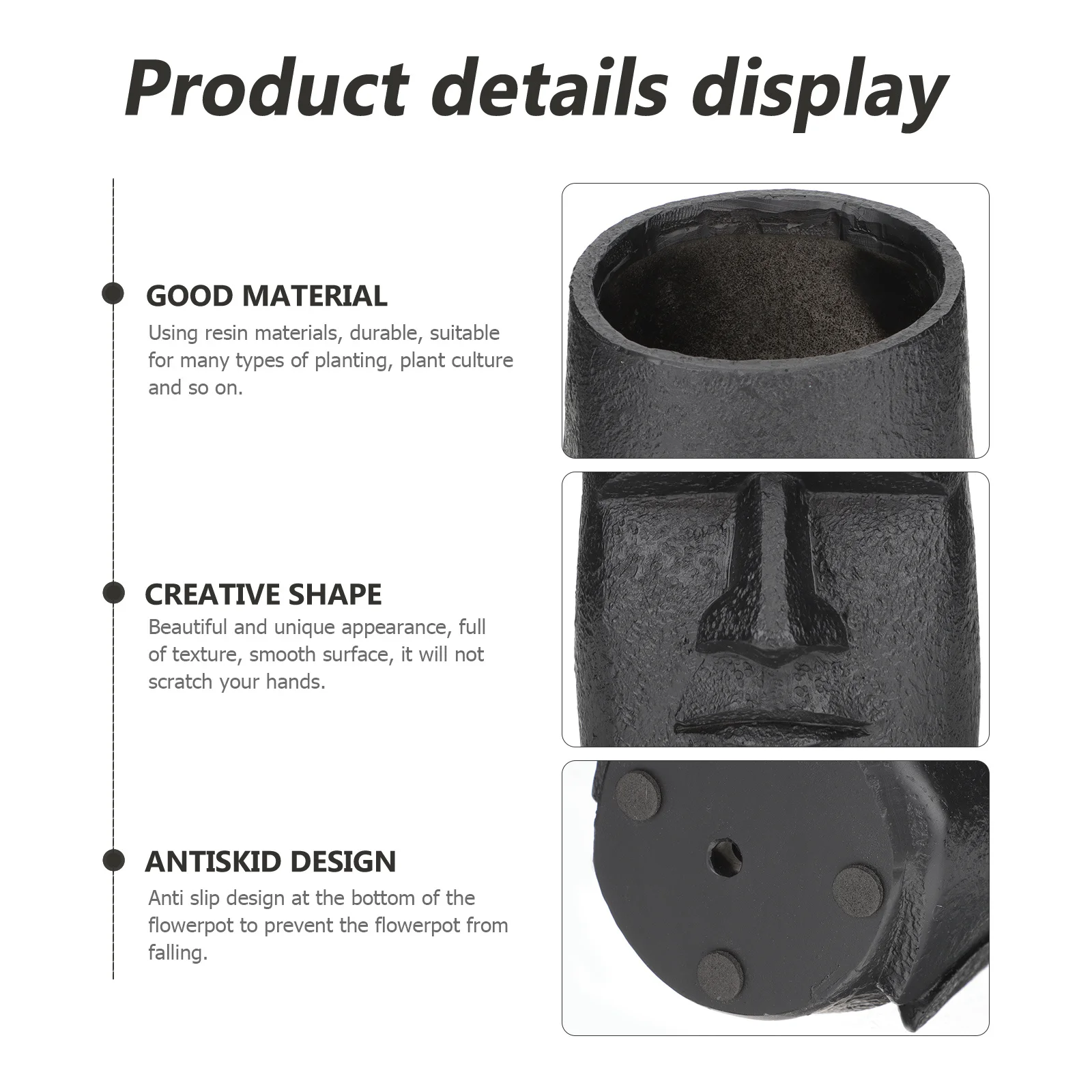 

Resin Stone Statue Flower Pot Face Design For Home Decor Indoor Garden Decoration Flower Planter Ornament Container