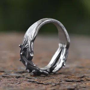 Ring of irregular thorns for men and women, 316L stainless steel personality, retro finger, lovers jewelry gift, new, 2022 10 Main Sales Men's Stainless Steel Ring - №7