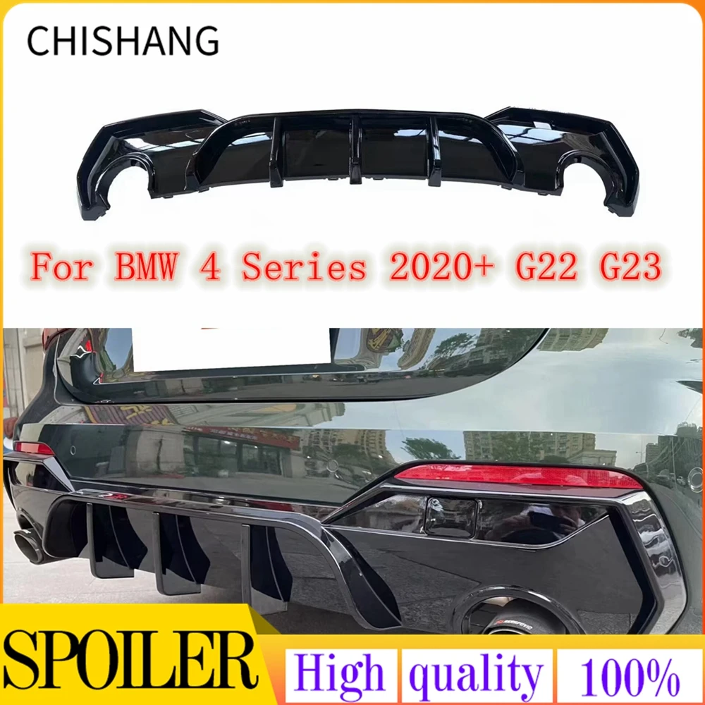 Rear Bumper Back Diffuser LED Rear Lip Tail Lip Spoiler For BMW 4 Series 2020+ G22 G23 420i 430i 435i M440i 2 Door M Performance