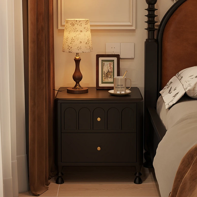 طاولة صغيرة بجانب السرير من الخشب الشمالي، تخزين مخفي، صالات عتيقة، منضدة كلاسيكية فريدة من نوعها من Armarios Para Salon، طاولة جانبية للسرير