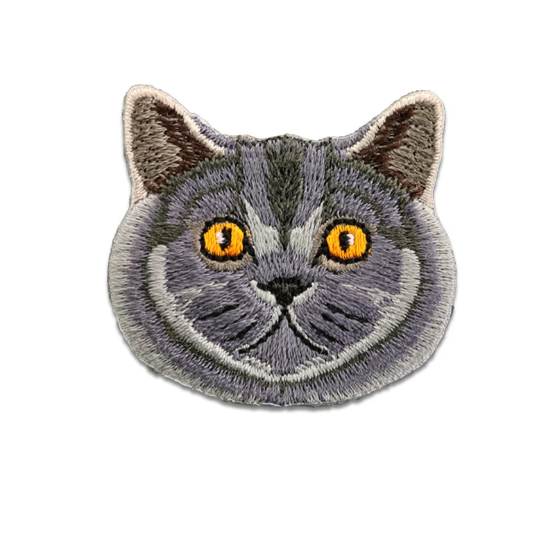 1 Piece Cute Cat Embroideried Patches for Girls Bag Iron On Patches Small Glue Sticker for Kids Clothes Designer