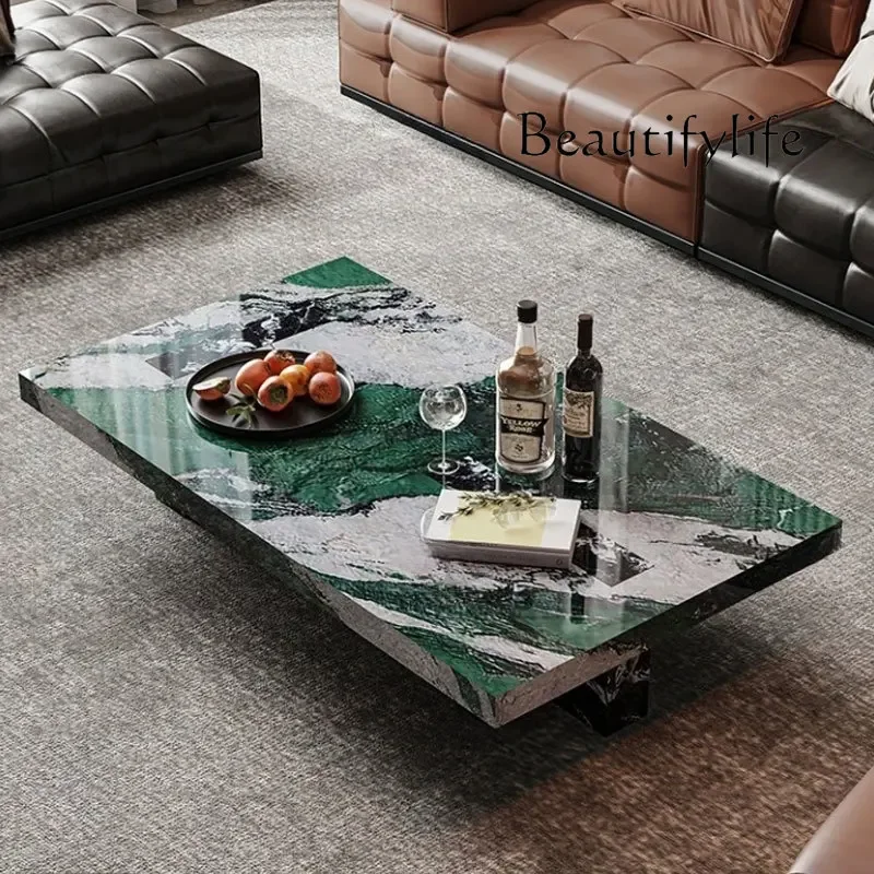 

Tu Floating Rectangular Stone Slab Coffee Table, 2025 New Model for Living Rooms, Designer-Grade Minimalist Coffee Table for Com