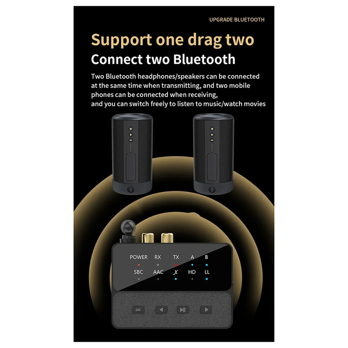 

N33R_Bluetooth 5.3 Audio Transmitter Receiver 3.5mm AUX Wireless Adapter