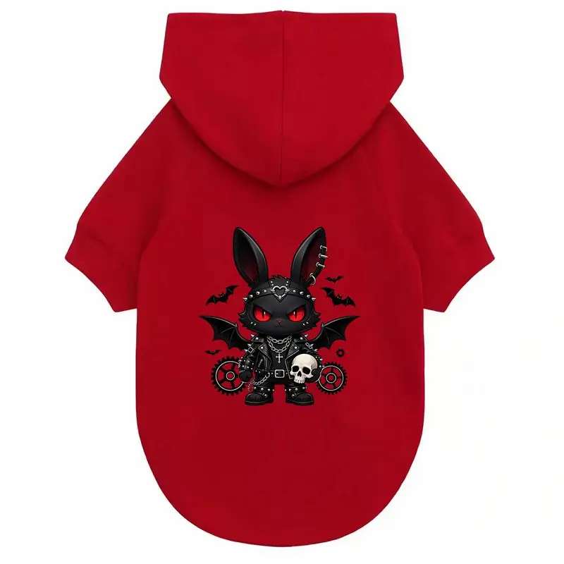Kawaii Goth Dog Outfit - Bat Ears Hoodie - Comfortable Pet Apparel