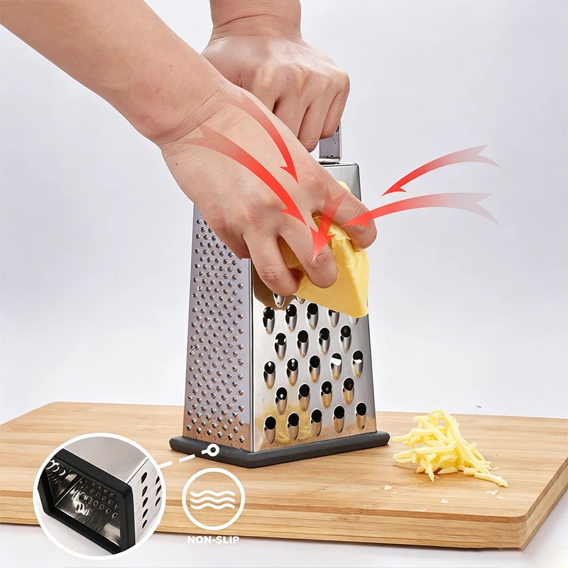 4 Sided Vegetable Grater Chopper Manual Stainless Steel Cheese Potato Slicer Shredders Garlic Ginger Fruit Cutter Kitchen Gadget
