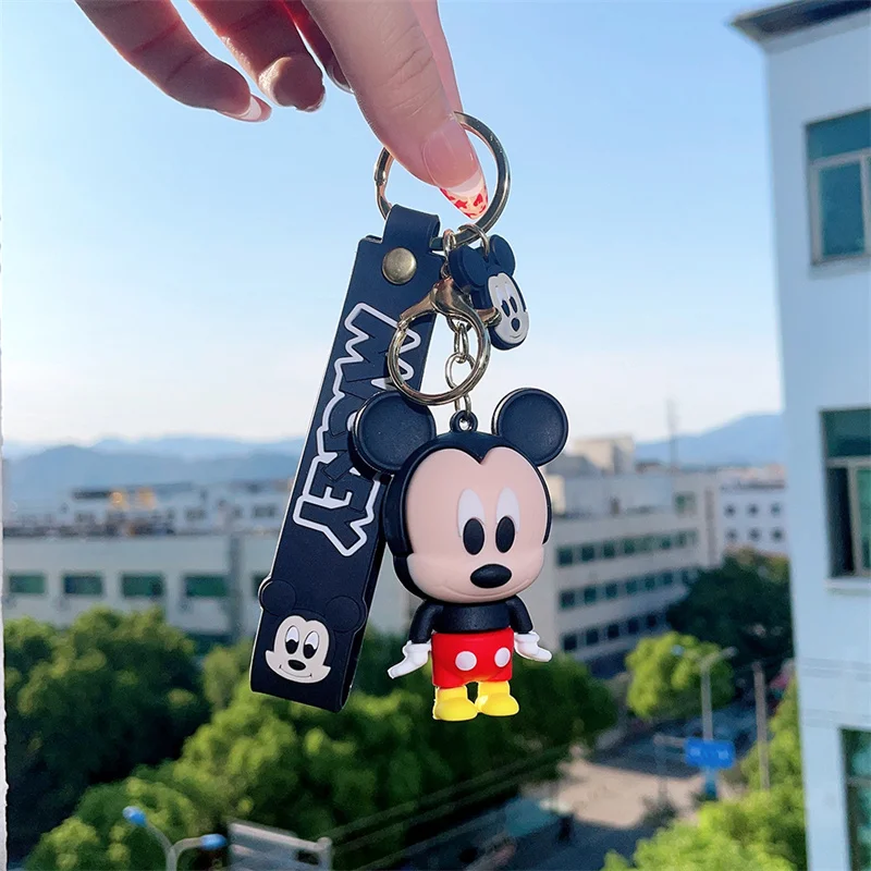 High quality Mickey Minnie silicone doll creative cute pvc key chain car key chain pendant small gift