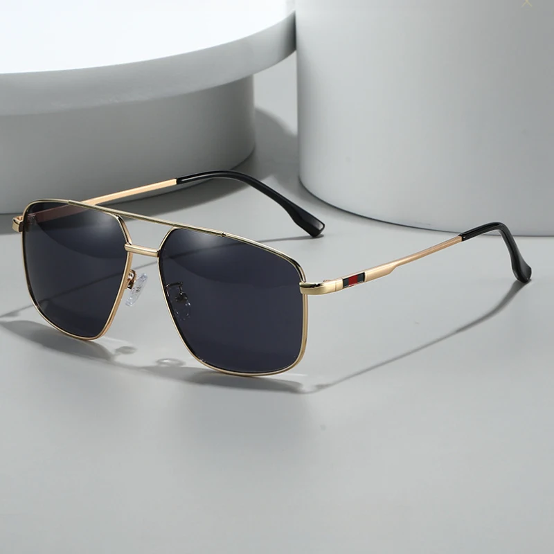 Klassische polarisierte Sonnenbrille für Herren zum Autofahren, Angeln, im Piloten-Stil, schlanker Rahmen, TAC UV400, Herren-Sonnenbrille, Oculos De Sol