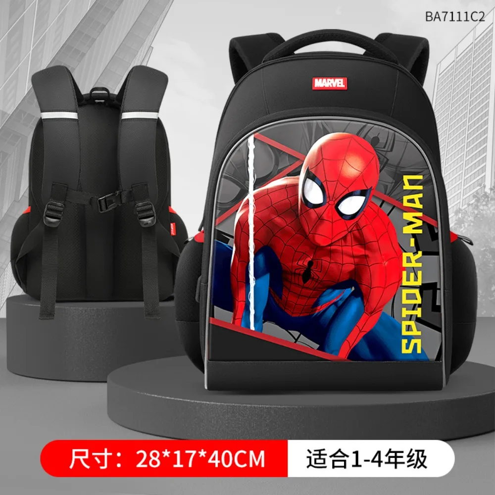 Disney Children's Large Capacity Backpack For Primary School Student 1-3 Years Boy's Favorite Cartoon Spider Man Captain America