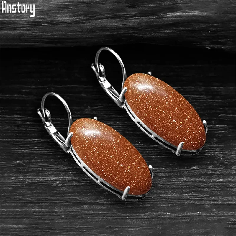 Irregular Eye Shape Gold Sequins Stone Earrings For Women Real Silver Plated Shinning Stone Claw Pendant Fashion Earring