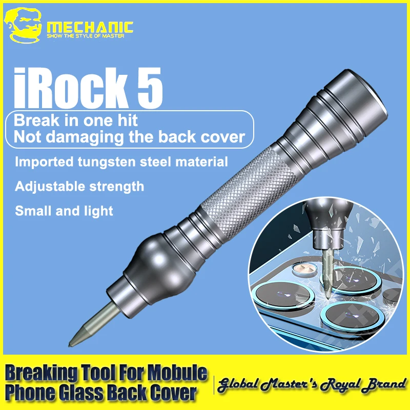 

【MECHANIC】 iRock 5 Boulder Back Glass Breaking Pen for Phone Rear Glass Cover Broken Lens Blasting Repair Tool