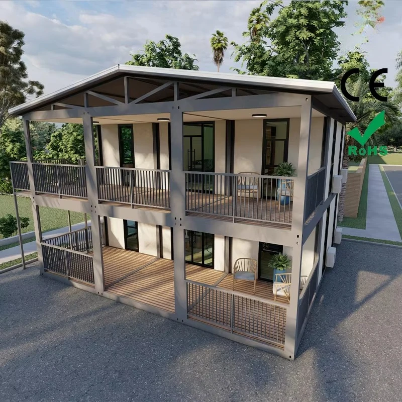 2 Story Tiny Home Structure Steel House Australia Prefabricated Expandable Container House Detachable Steel Container Frame Sale