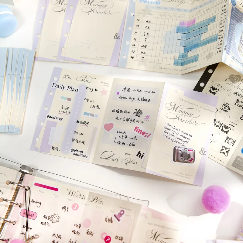 

10 листов/набор, размер M5, милый блокнот для страниц, милая простота, американский расписание времени, дневник, страница, студенческий журнал, ежемесячный блокнот