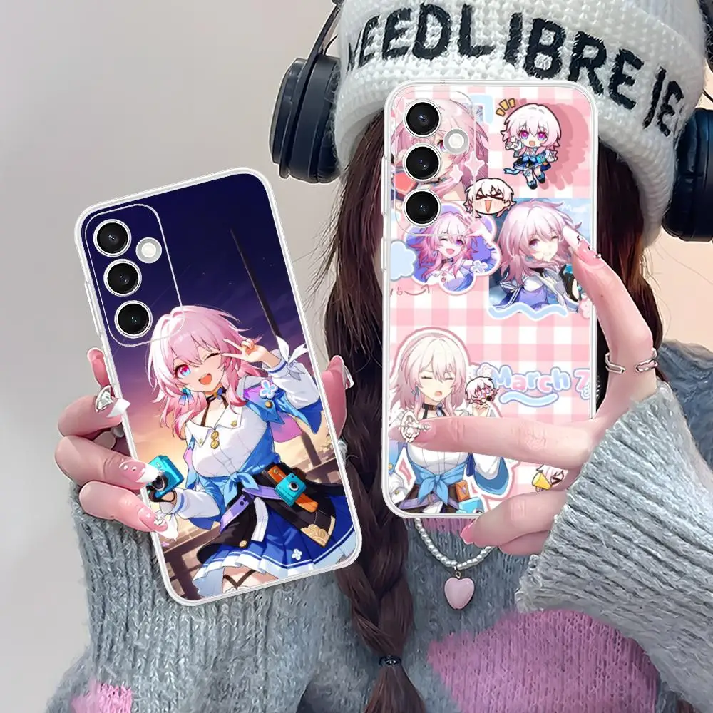 HSR March Phone Case for Samsung Galaxy S25 S24 S23 S22 S21Plus FE Ultra Soft TPU Clear Shockproof Cover