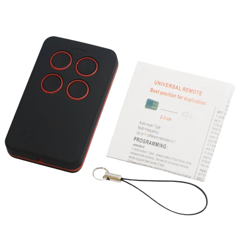 Abridor universal de porta de garagem, 4 botões, controle remoto, clonagem de portão elétrico, duplicador de chave, 286-868mhz