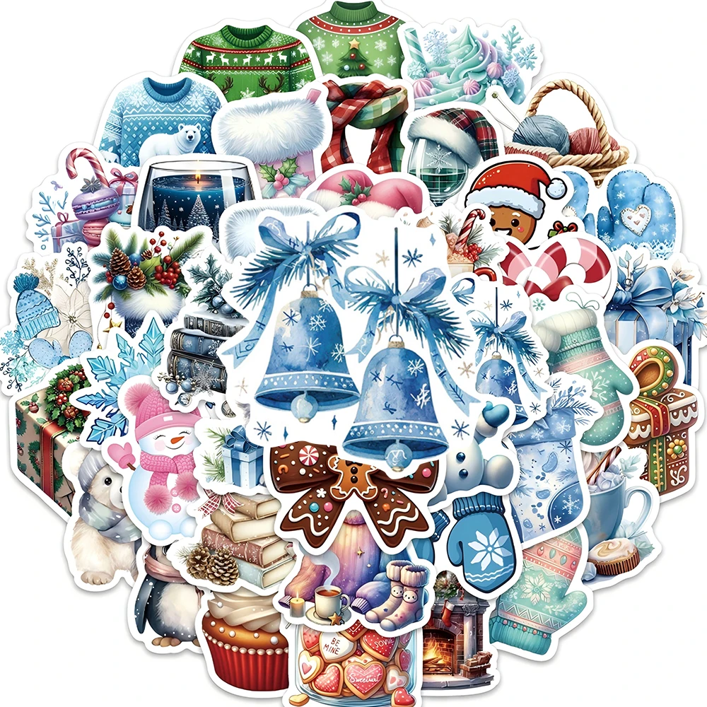 

10/30/54pcs Cute Aesthetic Winter Christmas Cartoon Stickers for Skateboard Water Bottle Guitar DIY Waterproof Sticker Toy Decor