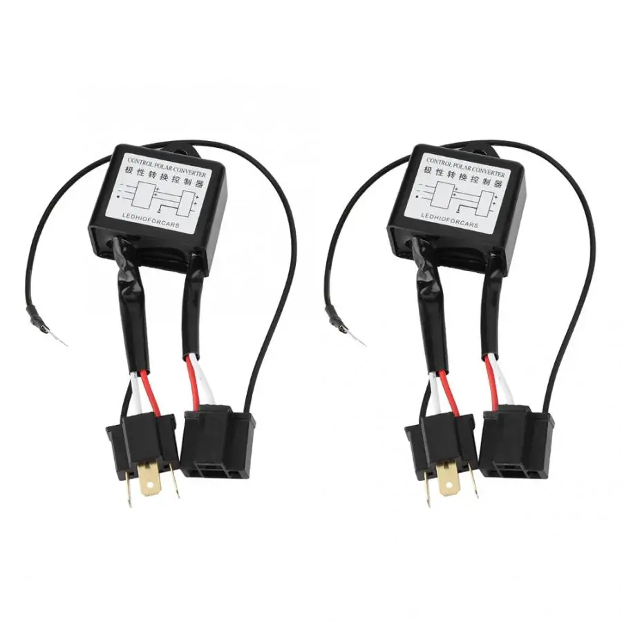 2pcs  LED Negative Converter  inverter Negative Switch Harness Adaptor Reversed Polarity for H4 Car accessoire