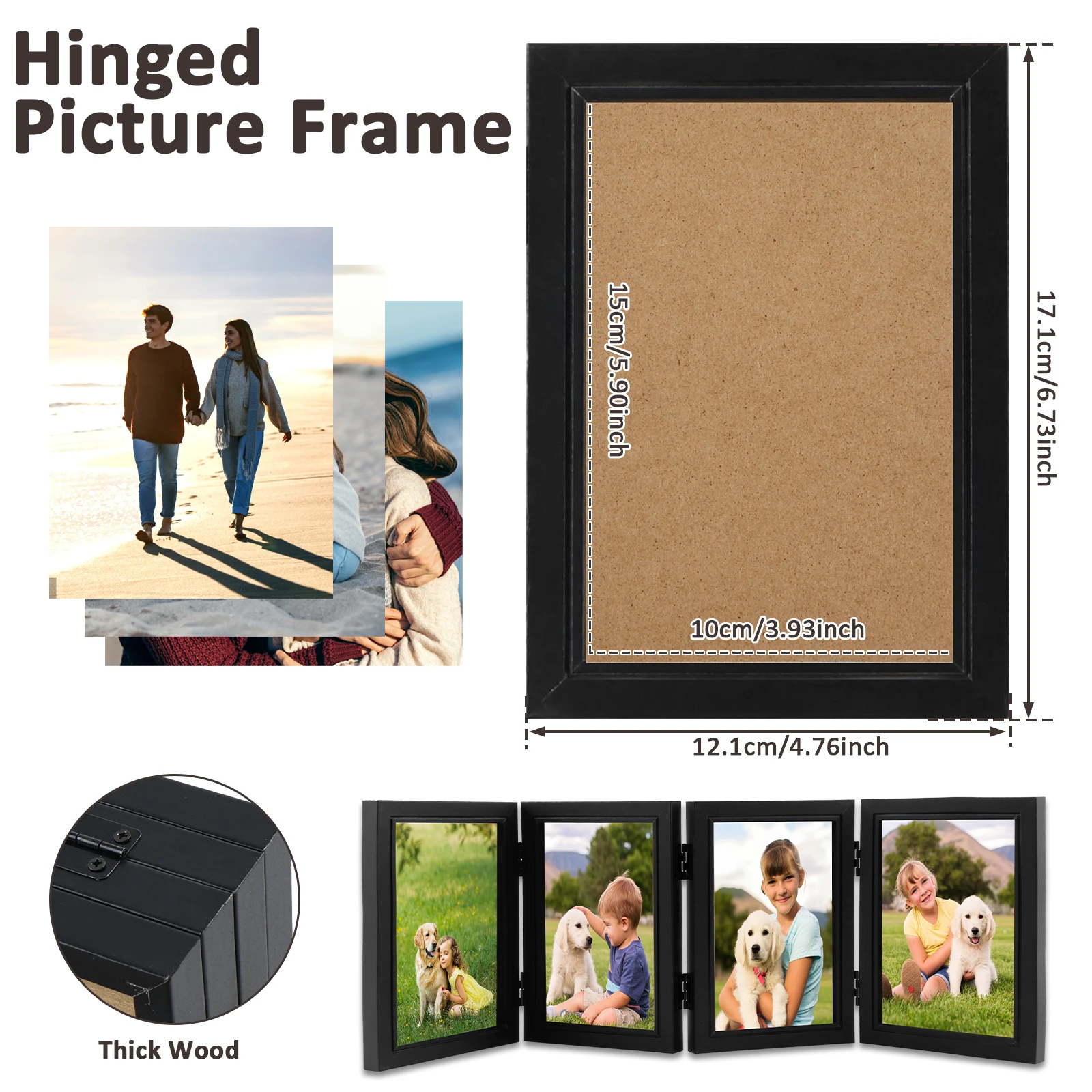 Foldable Photo Frame Hinge Photo album Ornament Siamese Souvenir Picture Storag Box for Bookshelf Wedding Party Decor Fotorahmen