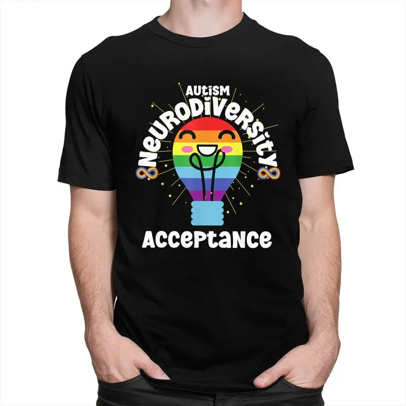 Acceptance Autism Awareness Quotes Tshirt Short Sleeves Fashion Casual Graphic Clothing Loose Oversized 100% Cotton Tee Tops