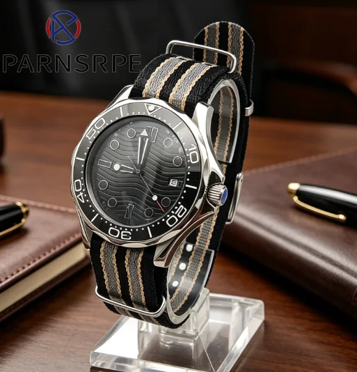 

Men's Automatic Mechanical Watch 316L Waterproof Case Ceramic Bezel Nylon Strap Sterile Dial Calendar Window Watch