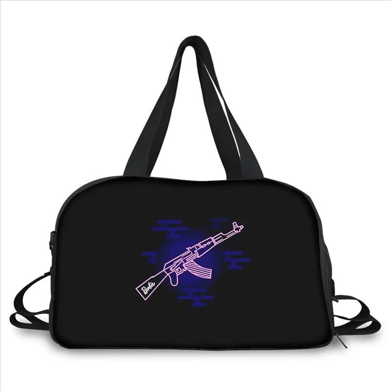 Bolsa Mensageiro Portátil de Impressão 3D Bolinhas de Arma, Bolsa de Viagem, Grande Capacidade, Multifuncional, Tendência de Moda, AK47