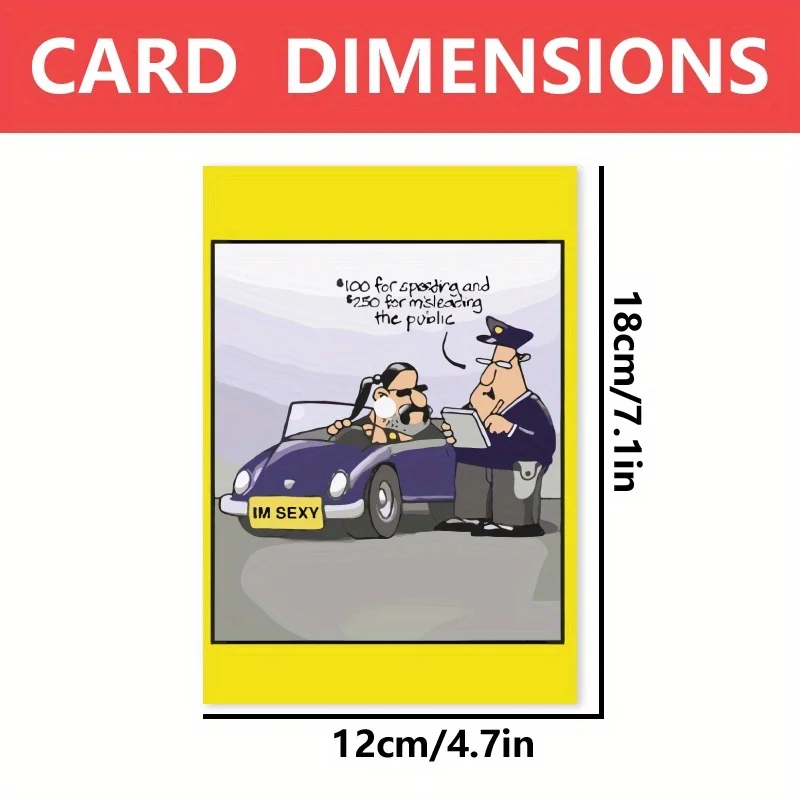 1pc, happy birthday card, creative birthday card, friend birthday card, humorous cartoon birthday card, for husband wife friend